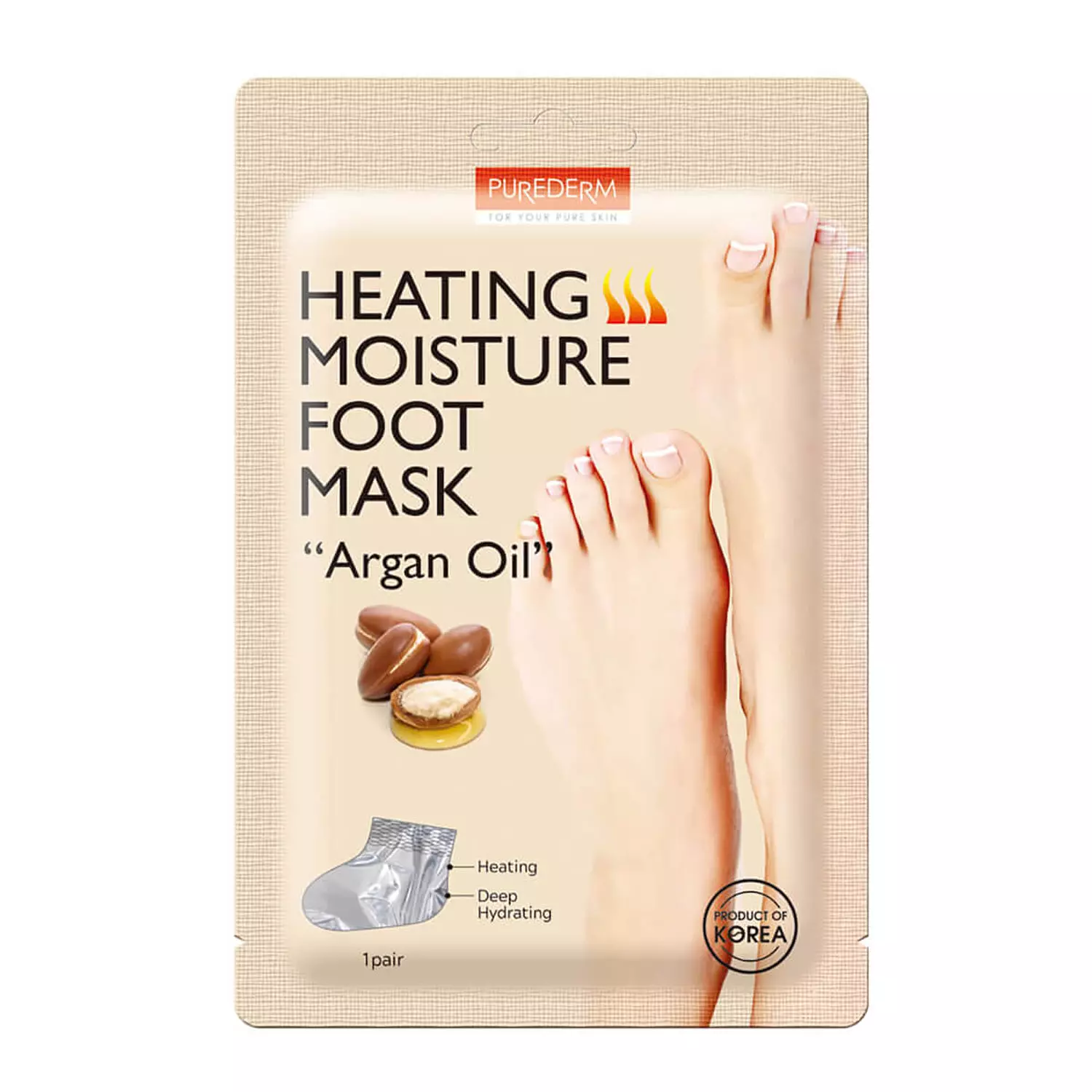 Purederm Heating Moisture Foot Mask Argan Oil image