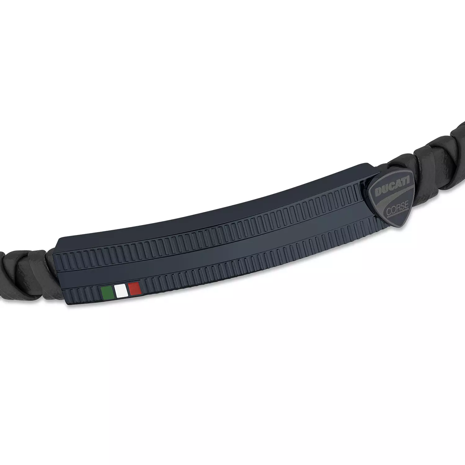 Ducati - DTAGB2137003 - INCROCIO BLACK LEATHER WITH IP BLUE BRACELET 2