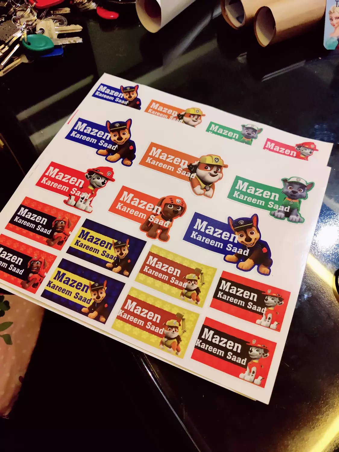 Paw Patrol School Labels Stickies  1