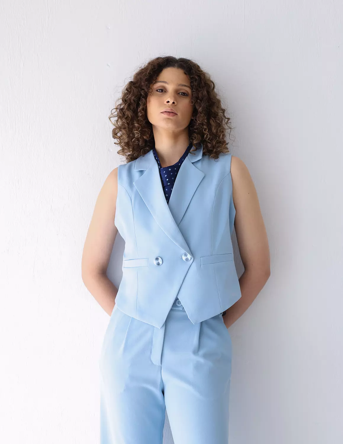 Sky Whisper double breasted cropped vest image