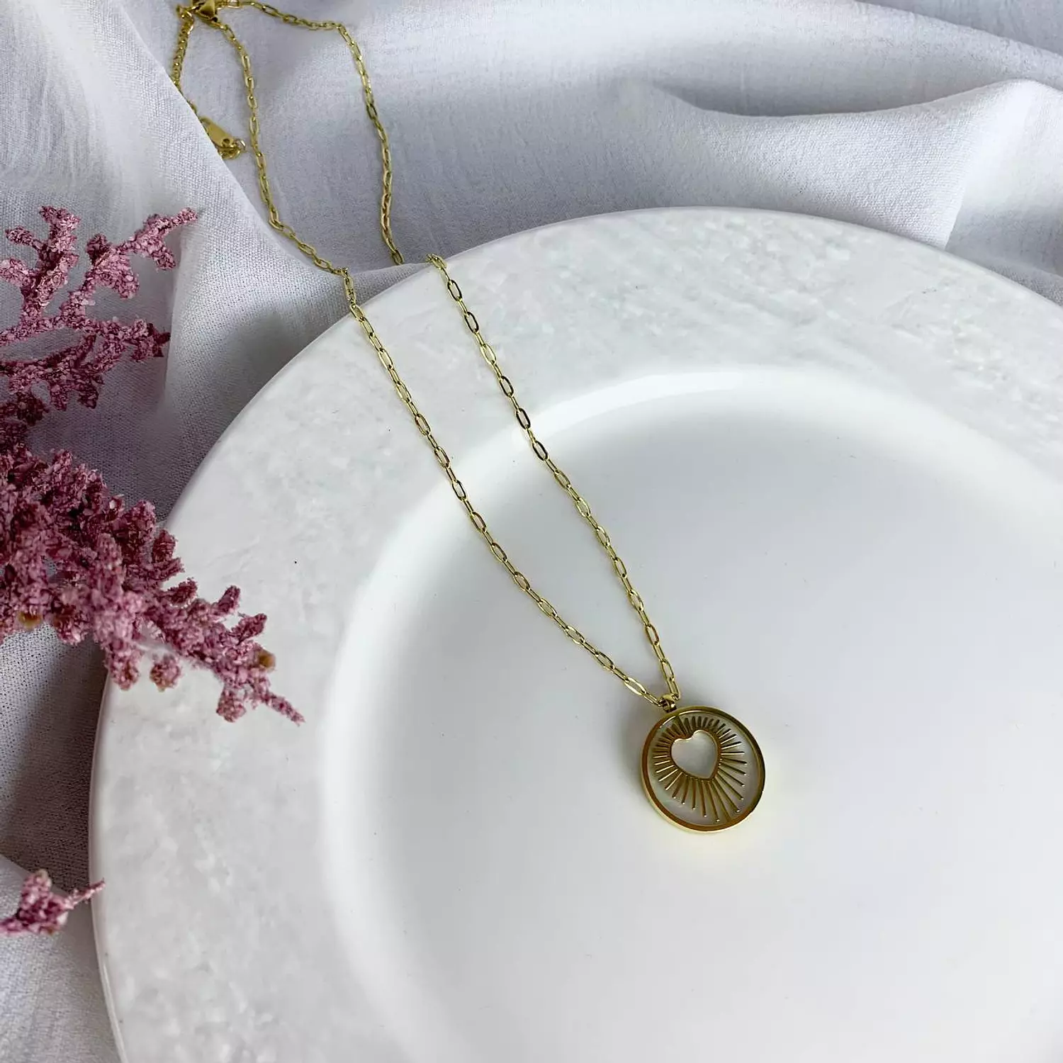 Heart  Stainless steel necklace    2