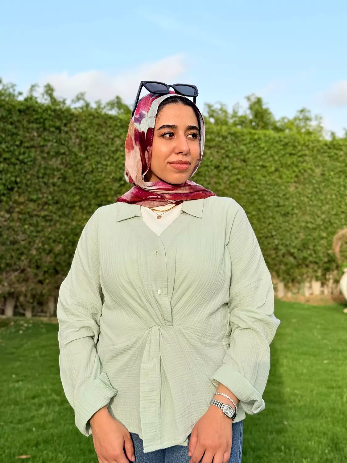 PASTEL MINT TWISTED BLOUSE image