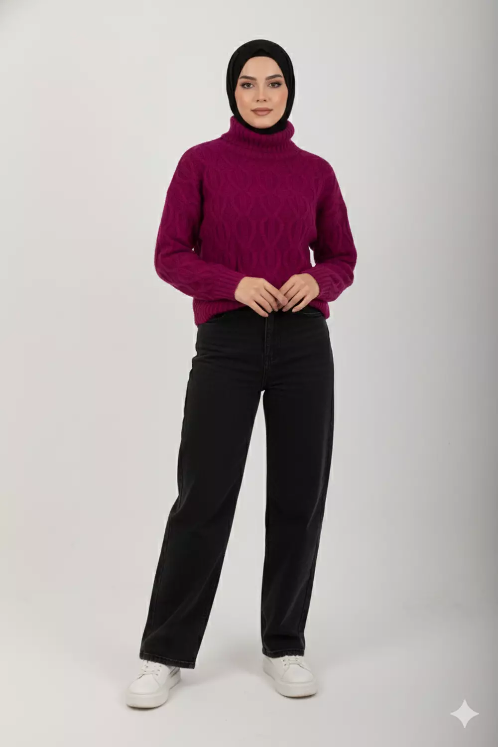 Chic Warm Cable Knit Turtleneck Sweater 4