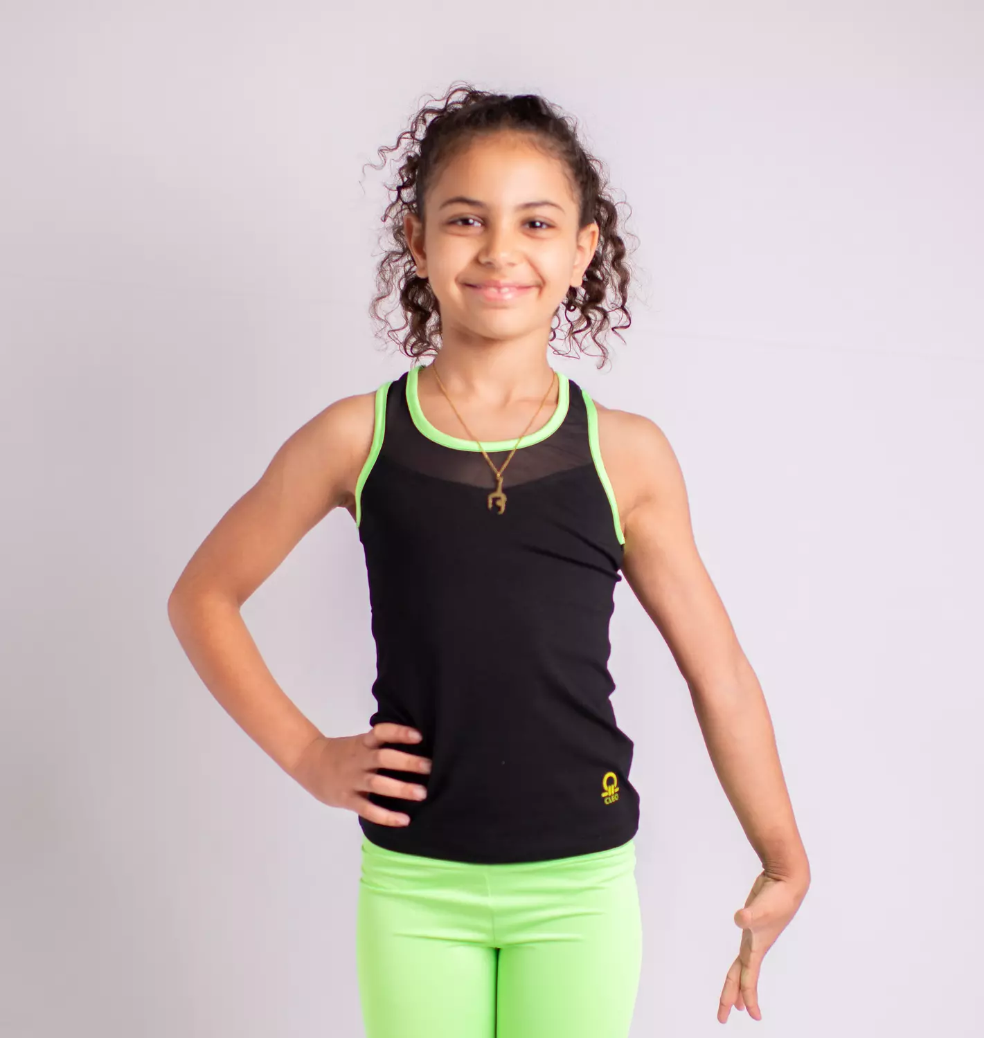 CLEO - Long Tank Top with front mesh image