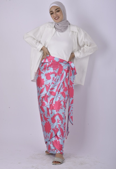 Pink/blue wrap skirt 1