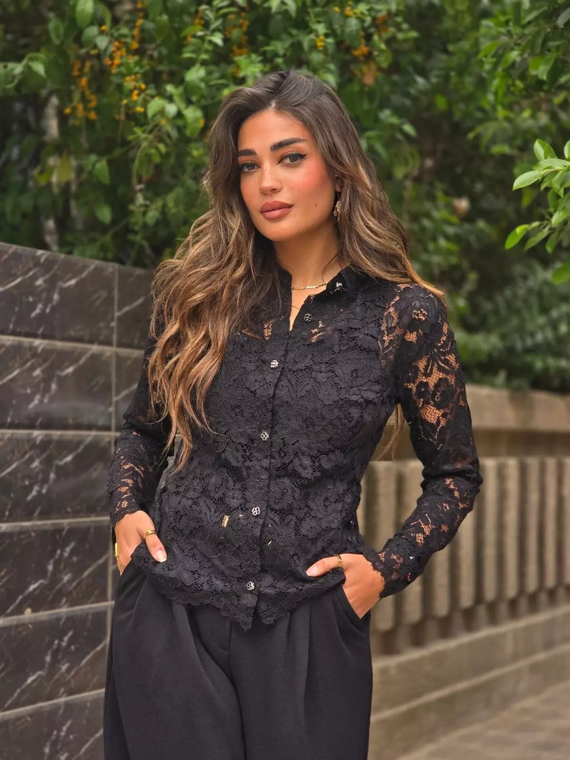 Black floral blouse 2