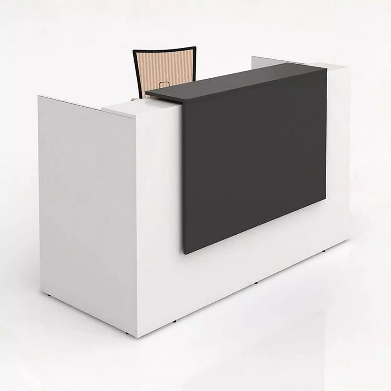 MDF Reception Desk White and Grey - 140x110x60 cm image