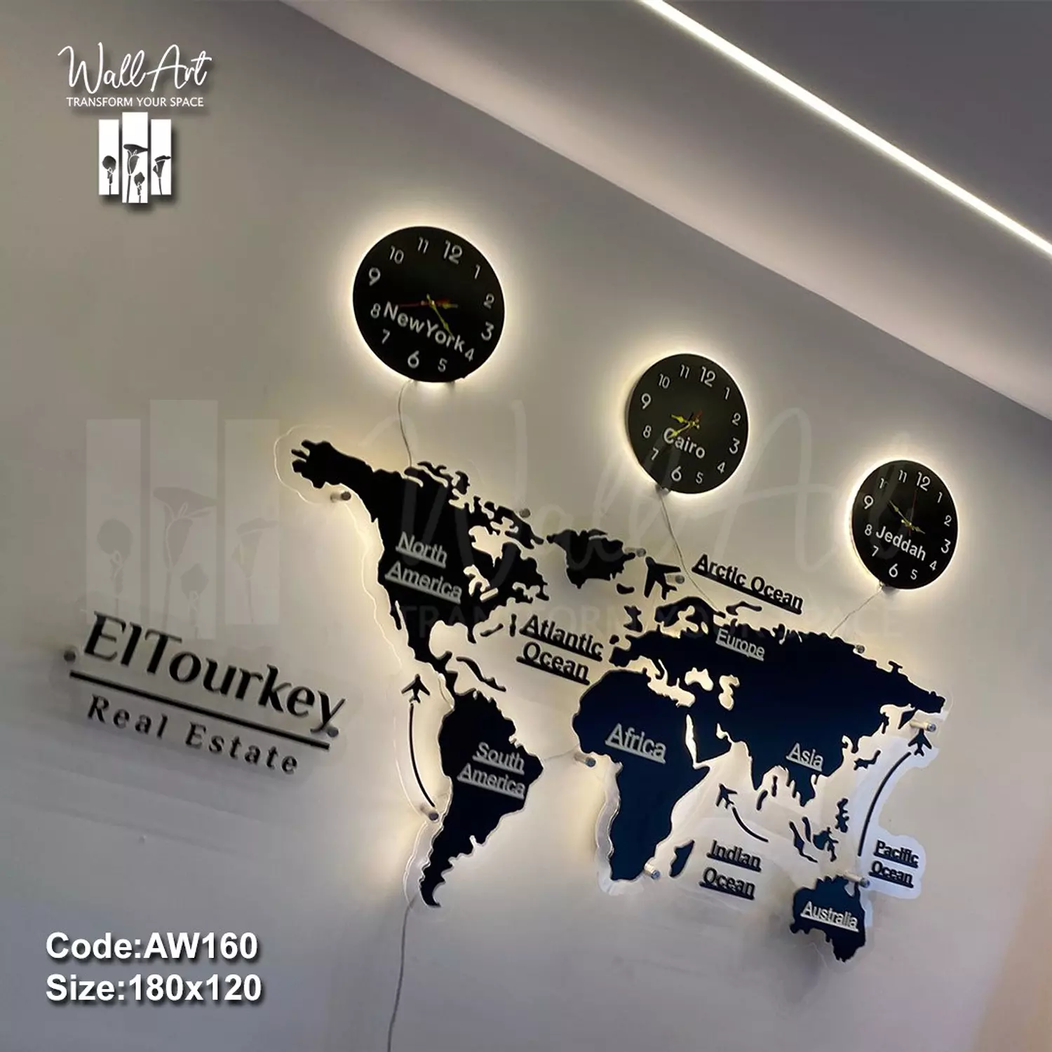 AW160-Lighted Acrylic World Map   5