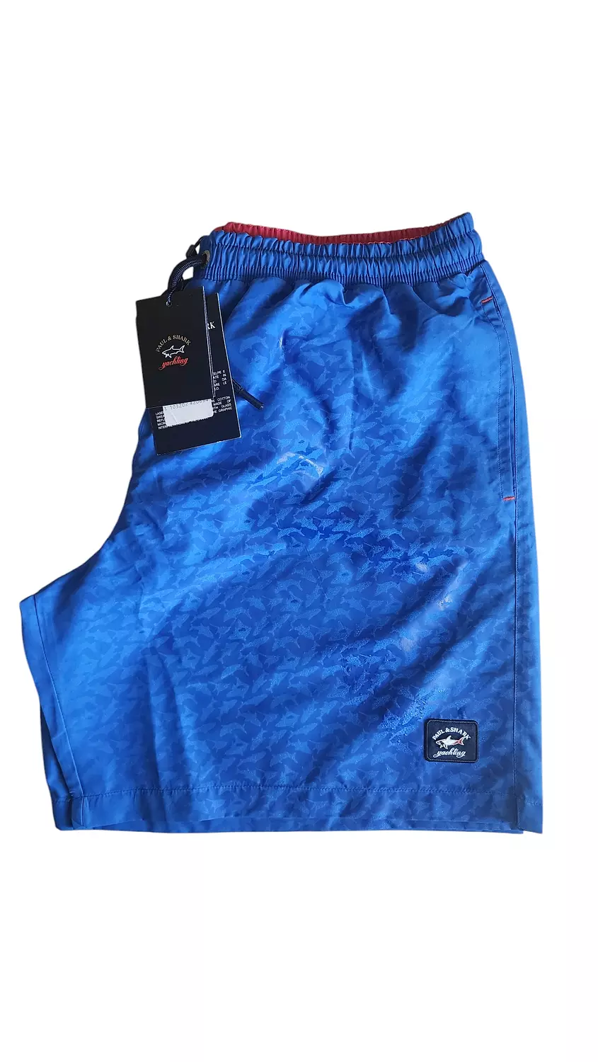 Pauld and shark Swim Shorts with Reflective Logo Print  blue image