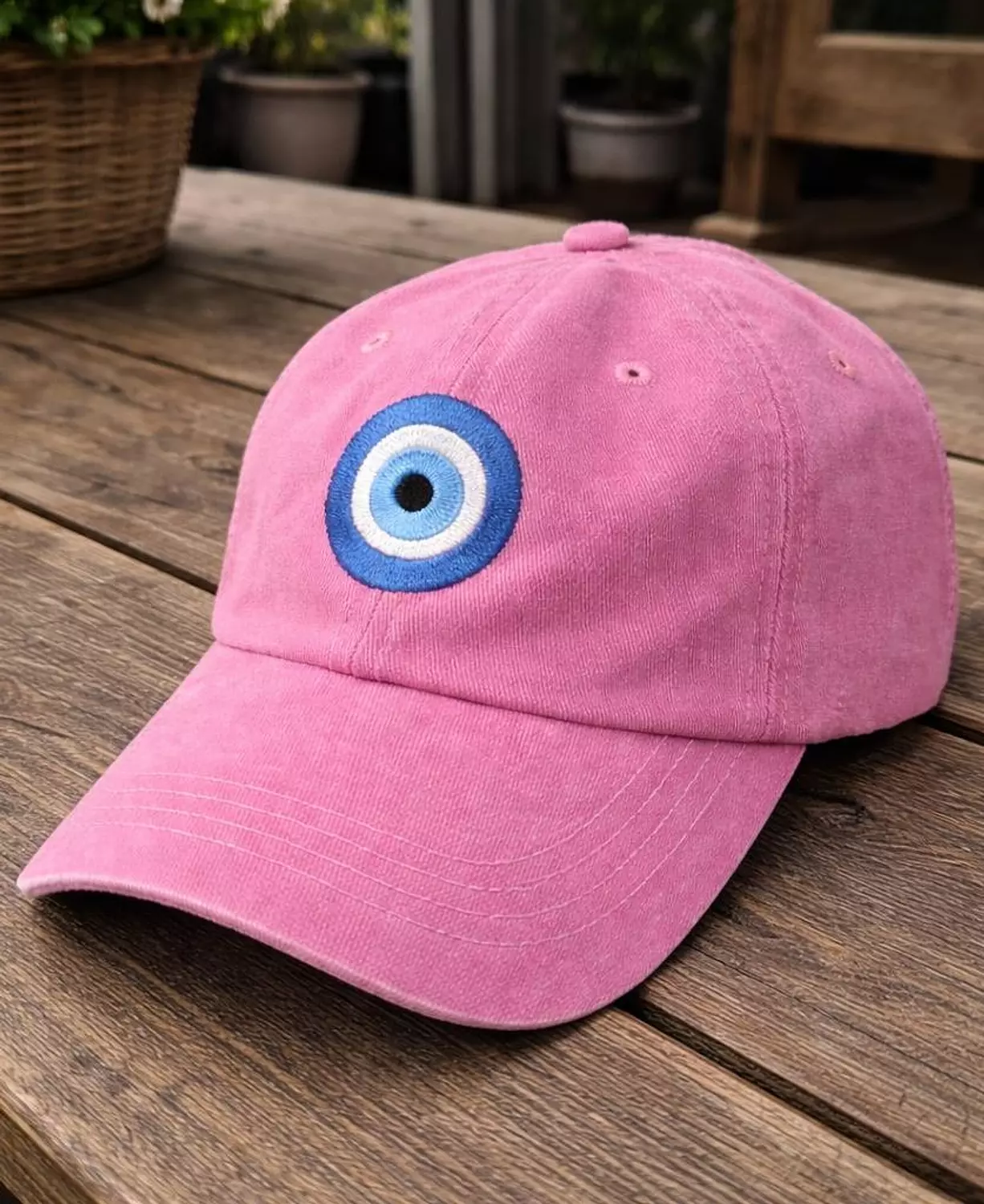 Evil Eye Pink Washed Cap  image