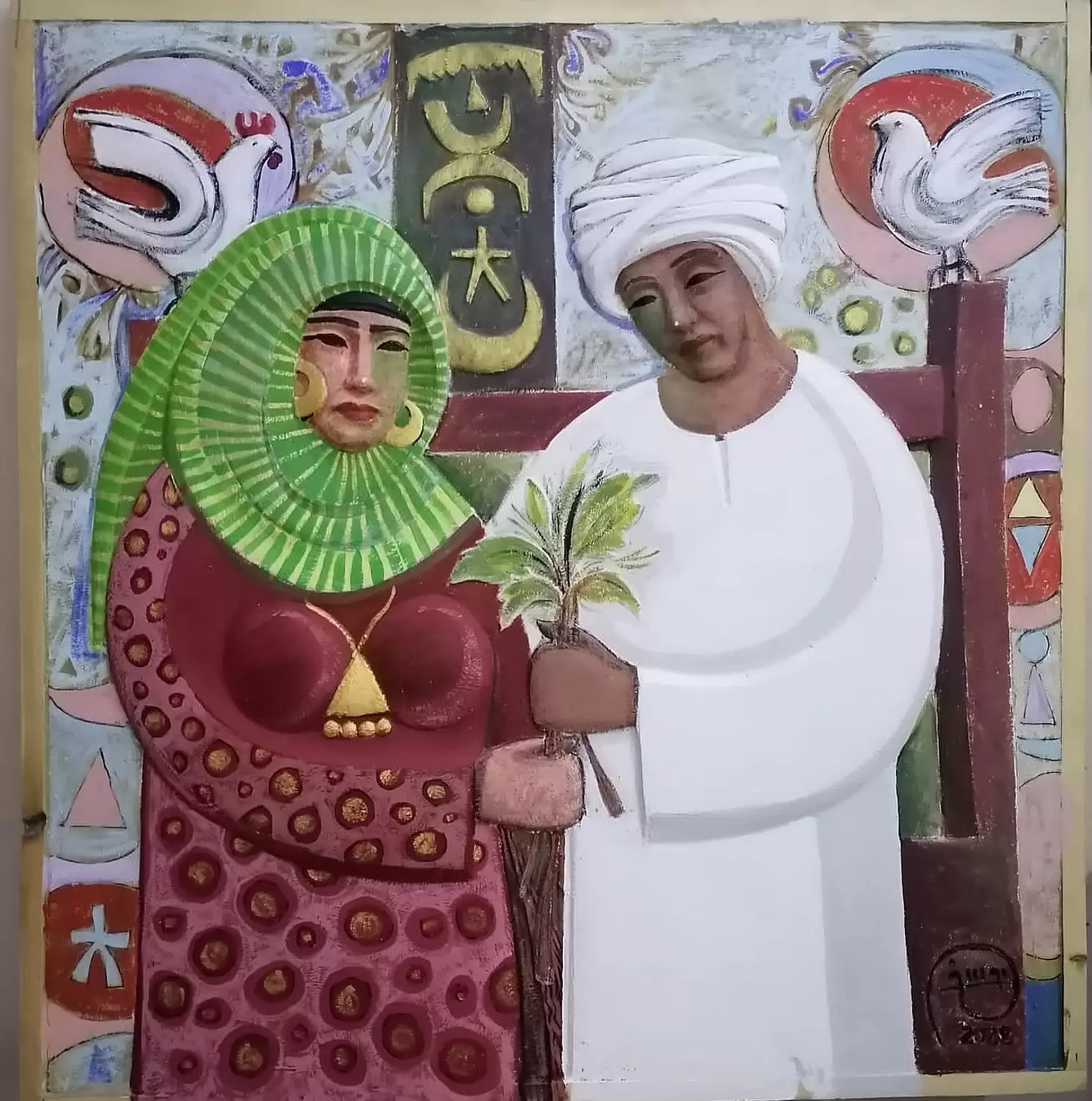 Yousef Mahmoud- 0002341 -Acrylic on fiberglass, size 100 x 100 cm image