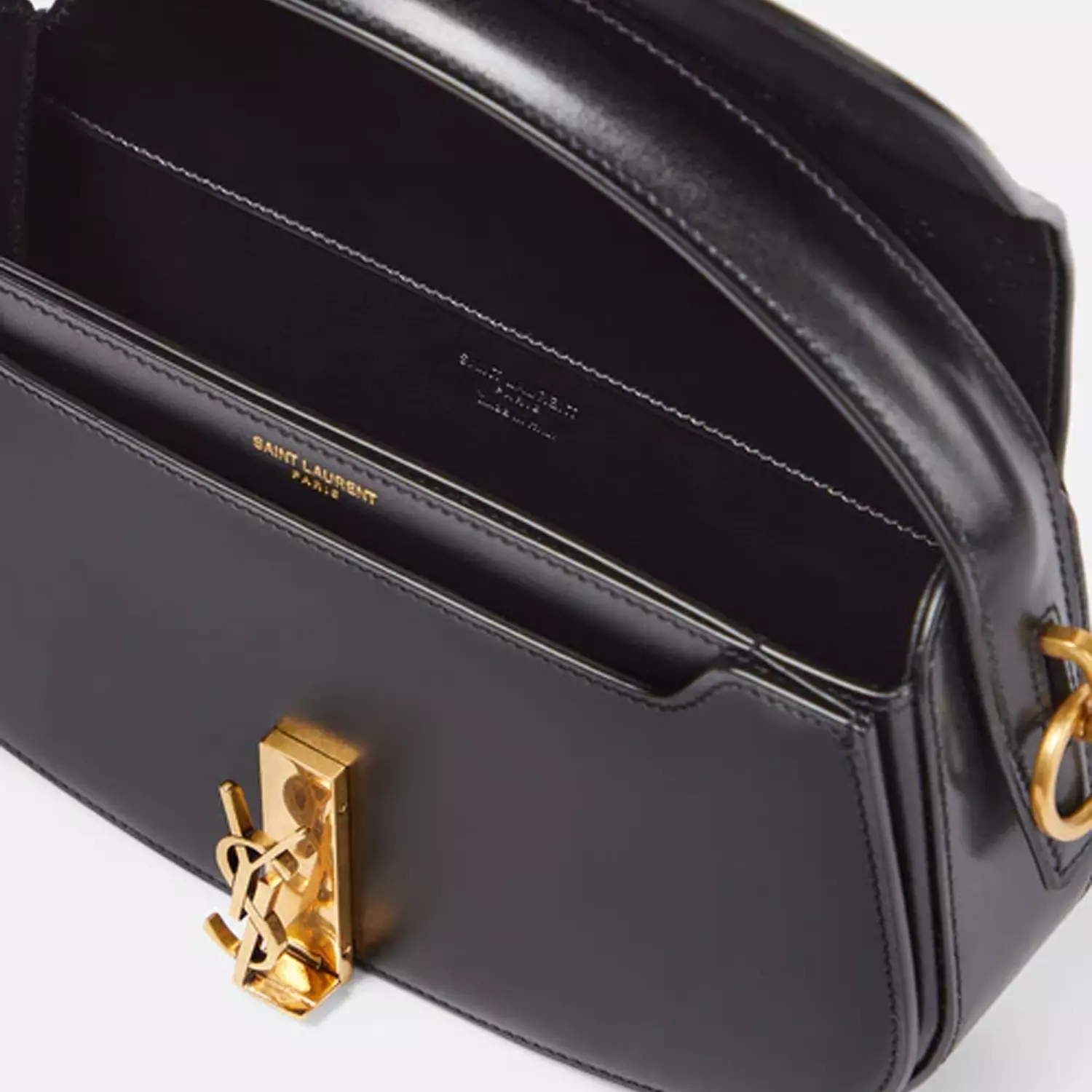  Saint Laurent Voltaire leather shoulder bag, specifically the mini version in black calfskin leather 3