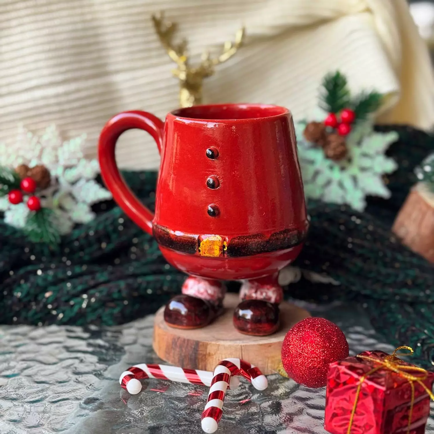 in Santa's shoe mug image