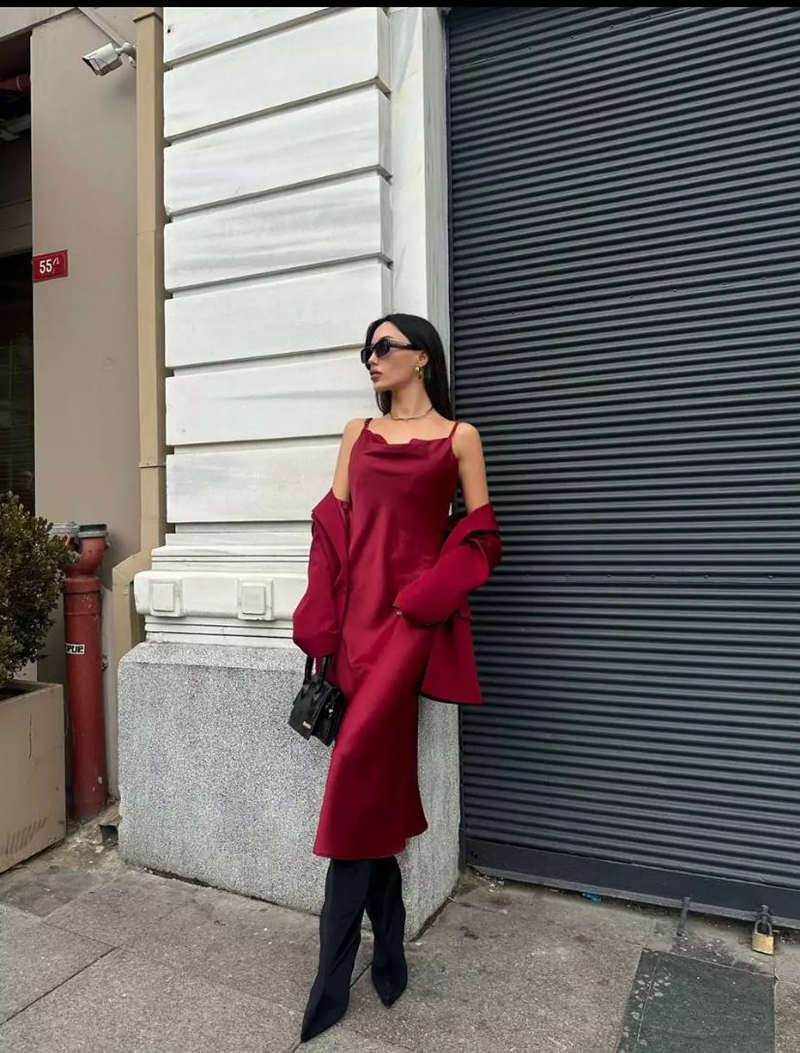 Satin Starp Dress image