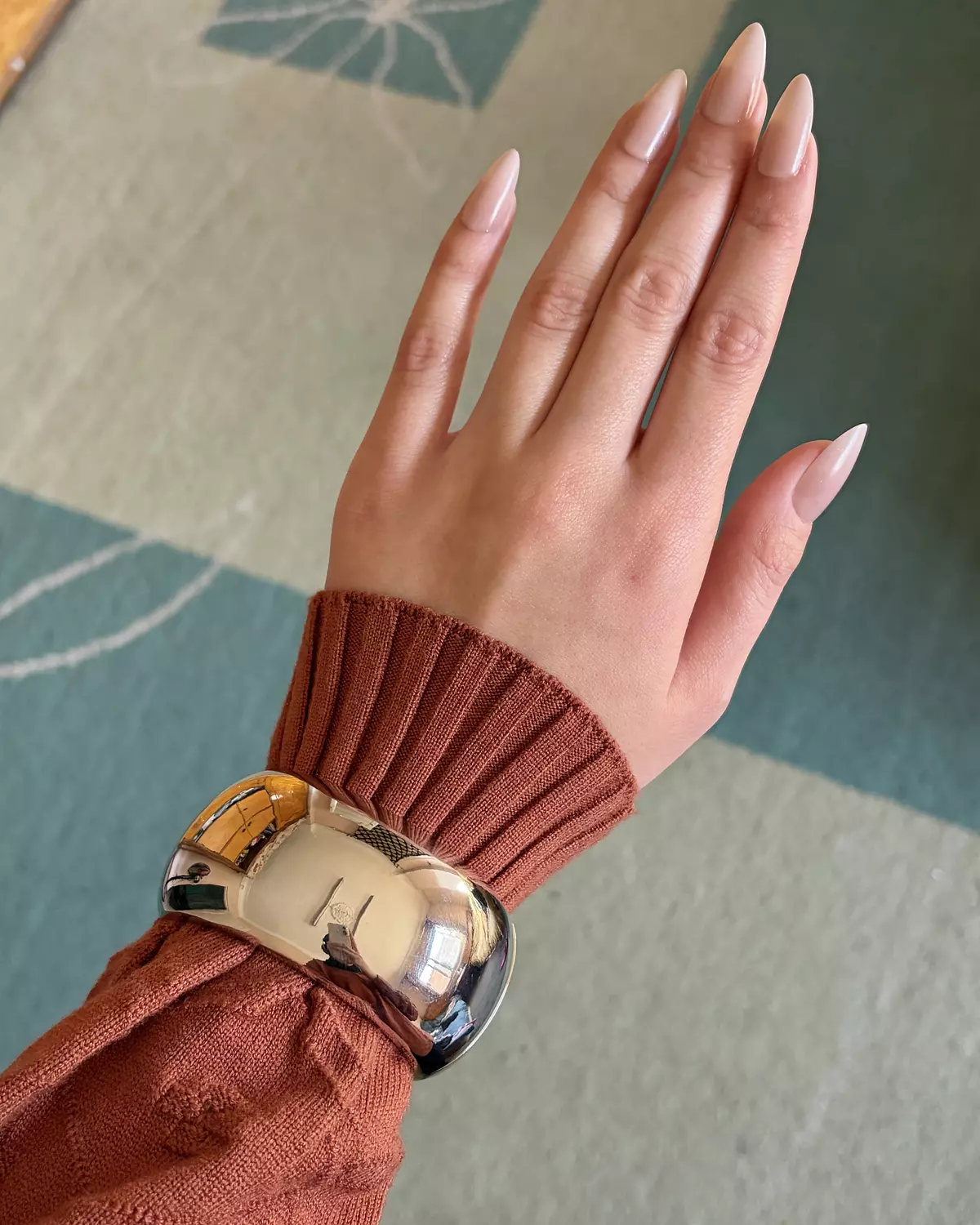 Big chunky bangle- silver  1