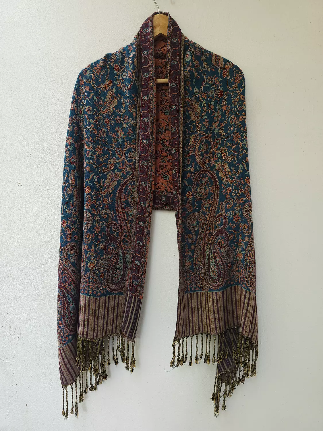 Dark blue/orange Pashmina image