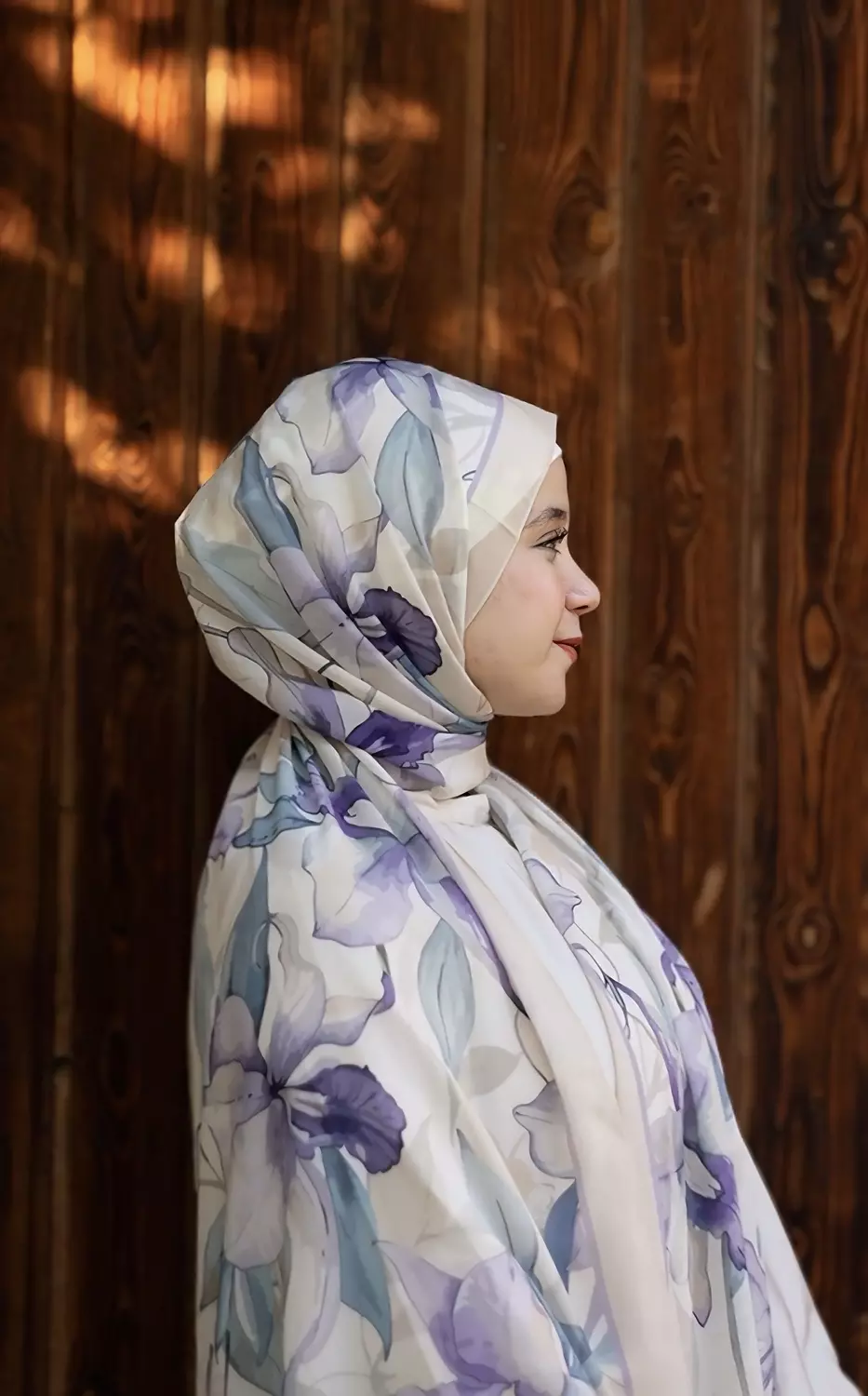 Lavender lace in chiffon hover image