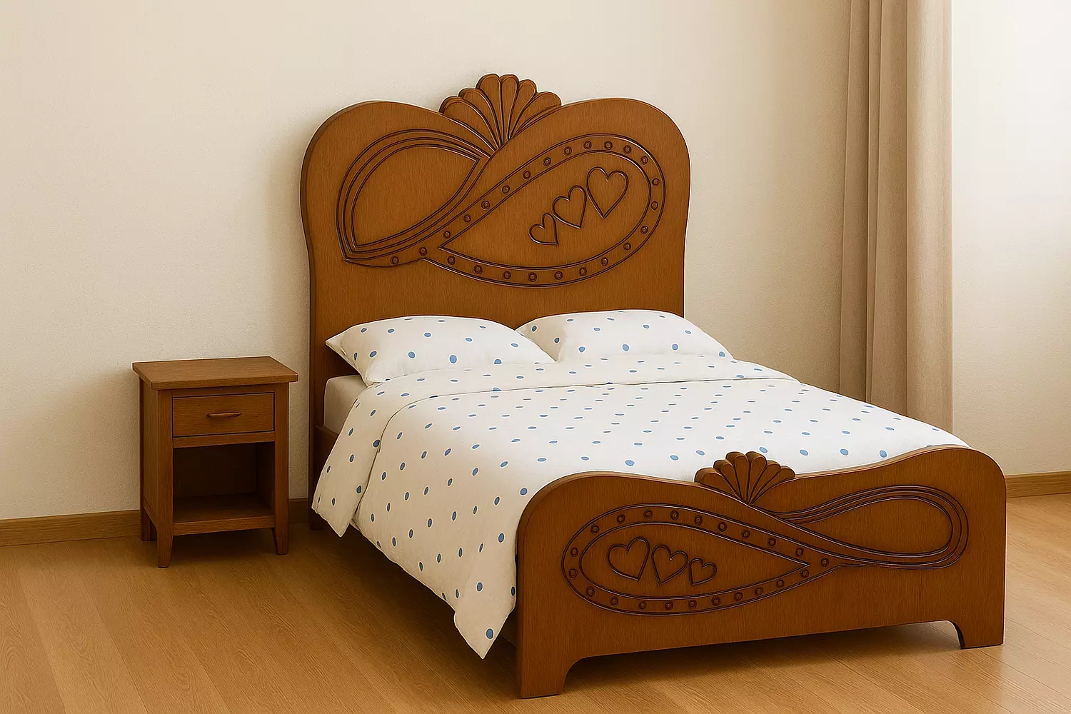 Benage bed 120 cm brown brown bed image