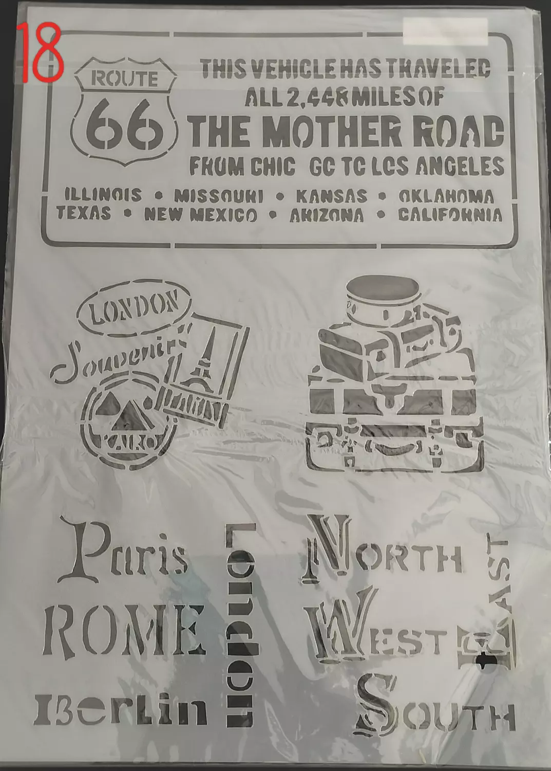 استنسل مفرغ (اشكال مختلفة) Stencils(Different forms) A4 33