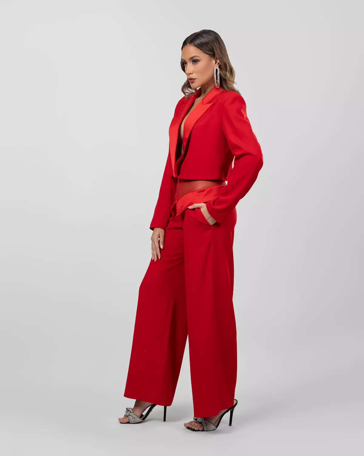 Red cropped blazer  10