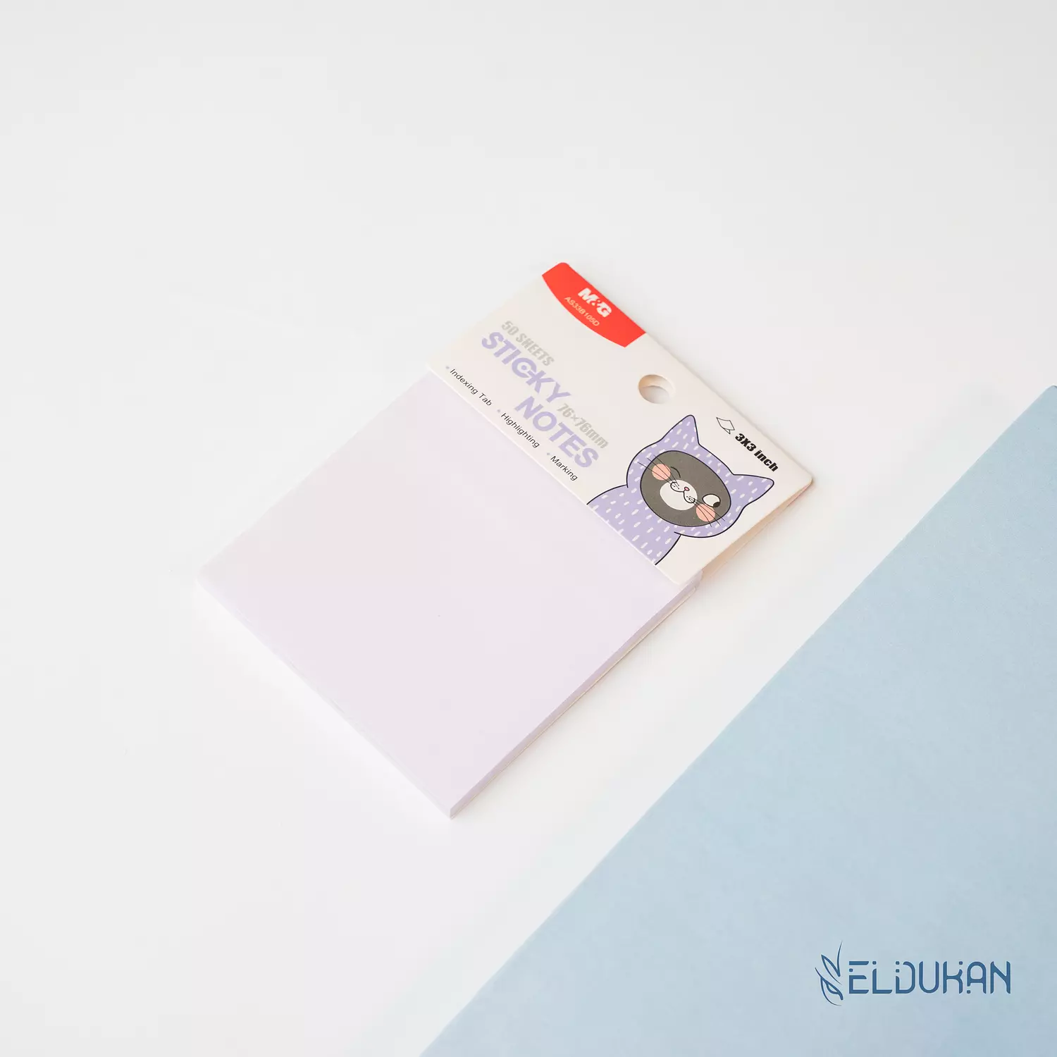 <p style="text-align: center"><strong>Purple cat sticky note</strong></p>