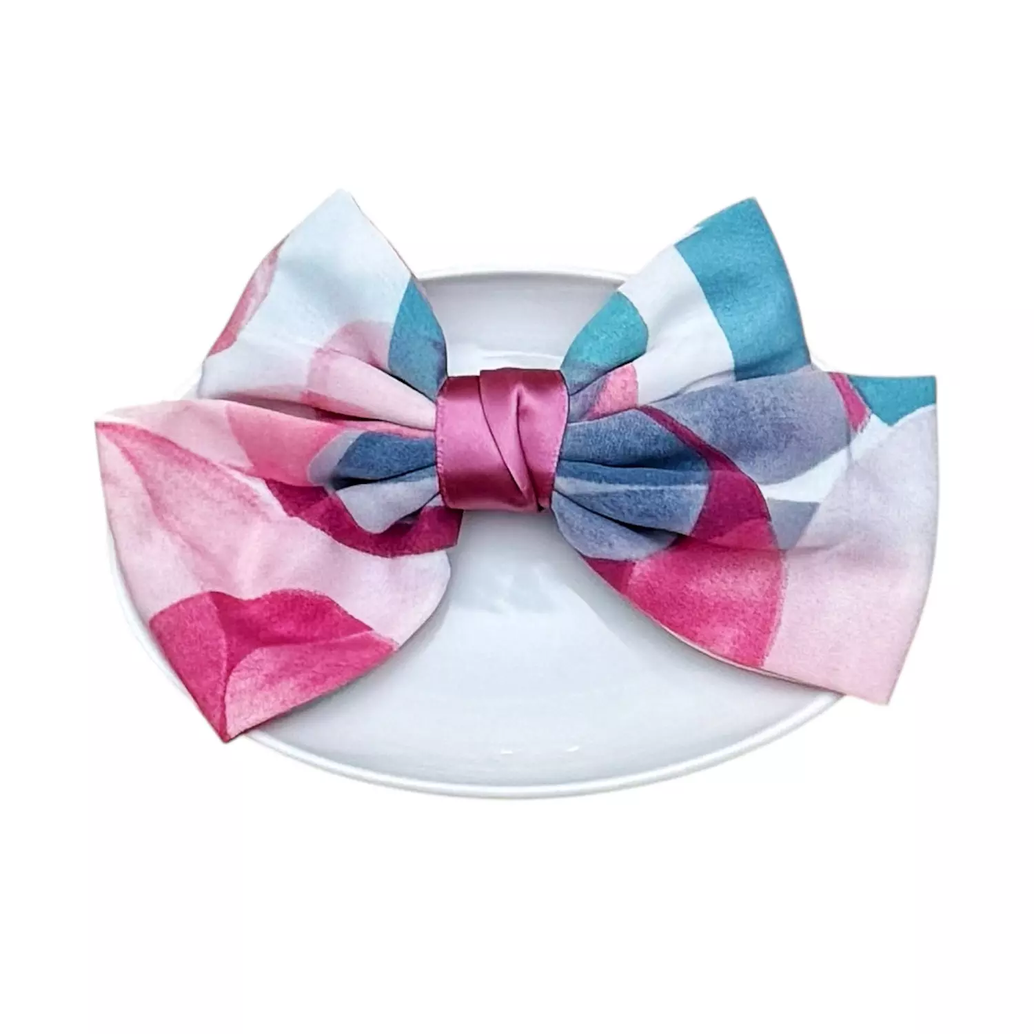 Pink Tropical Bowtie Hair Clip image