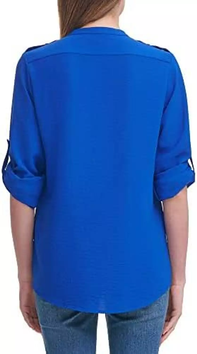 Calvin Klein Women’s Utility Blouse – Royal Blue 3