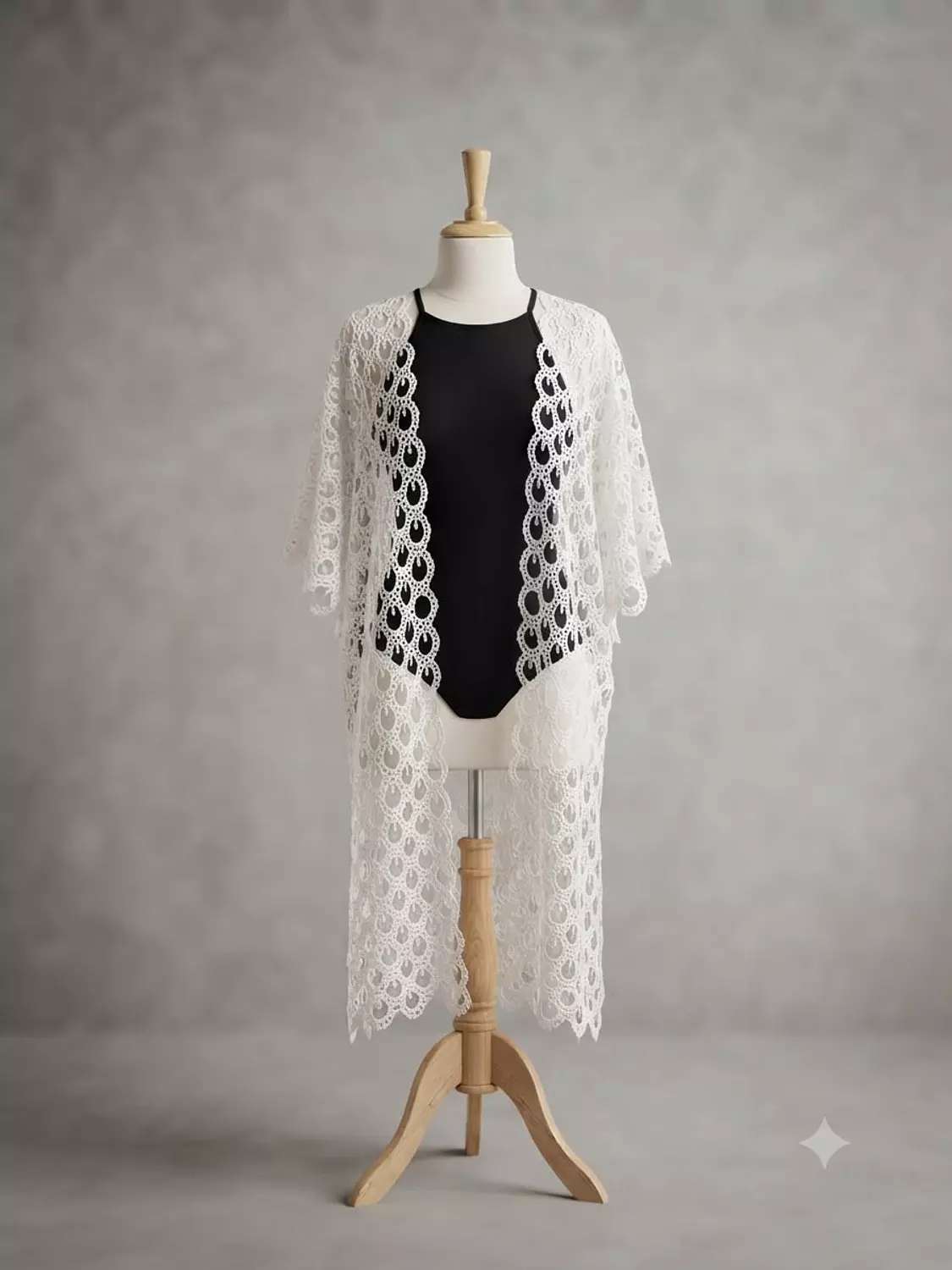 Embroidered Lace Long Cover-Up 2
