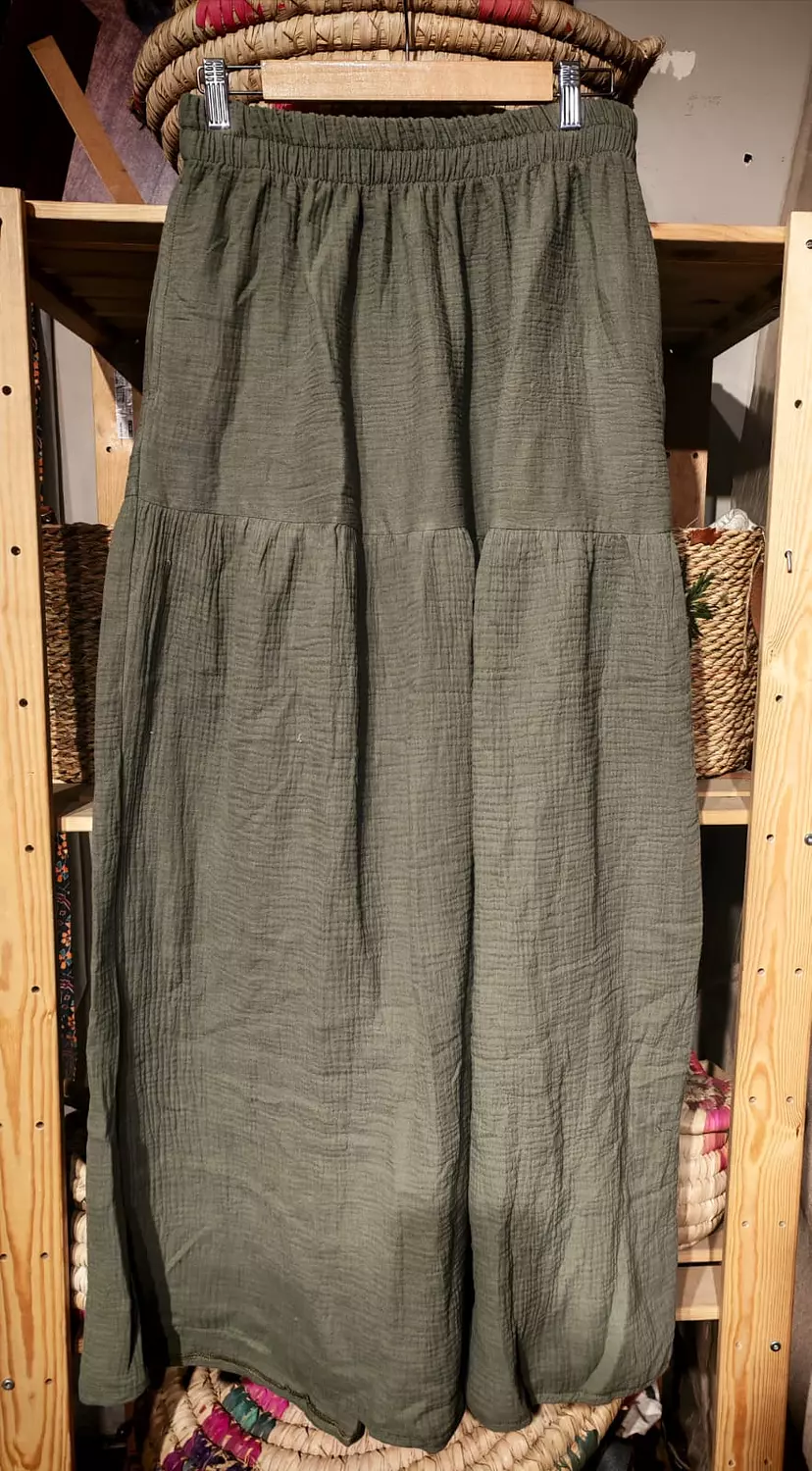  a line maxi cotton Crinkle skirts 11