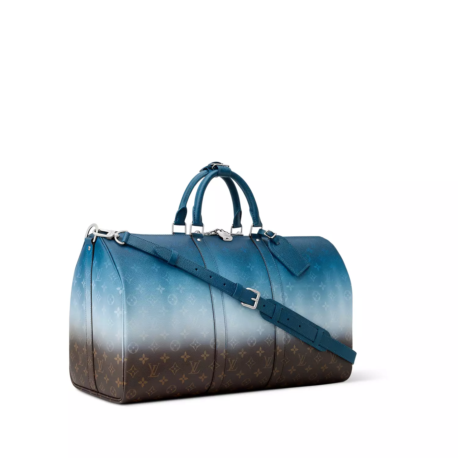 Louis Vuitton Keepall Bandoulière 50 in Blue Monogram Clouds hover image
