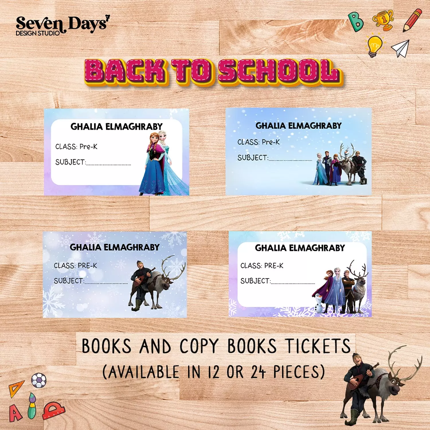 Frozen Mix School Labels 1