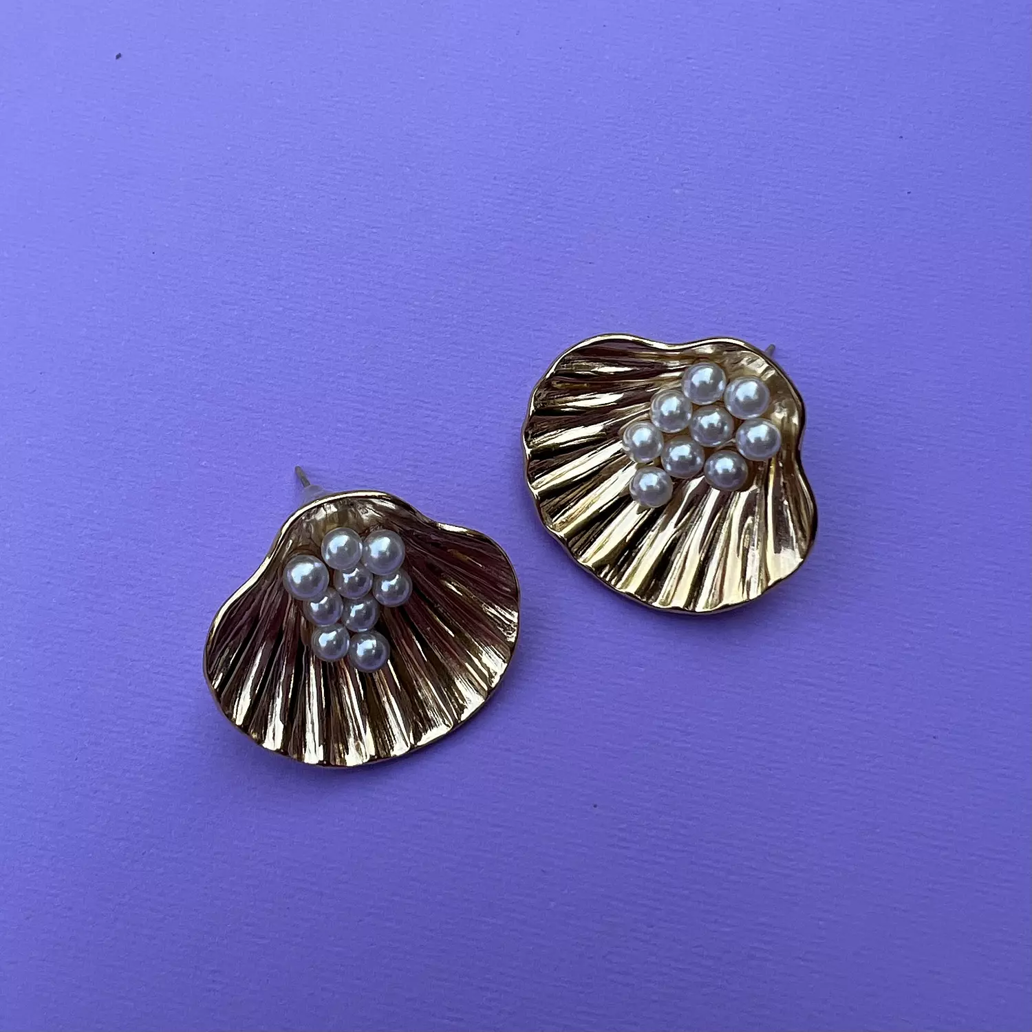 Seashells with pearls earrings  image