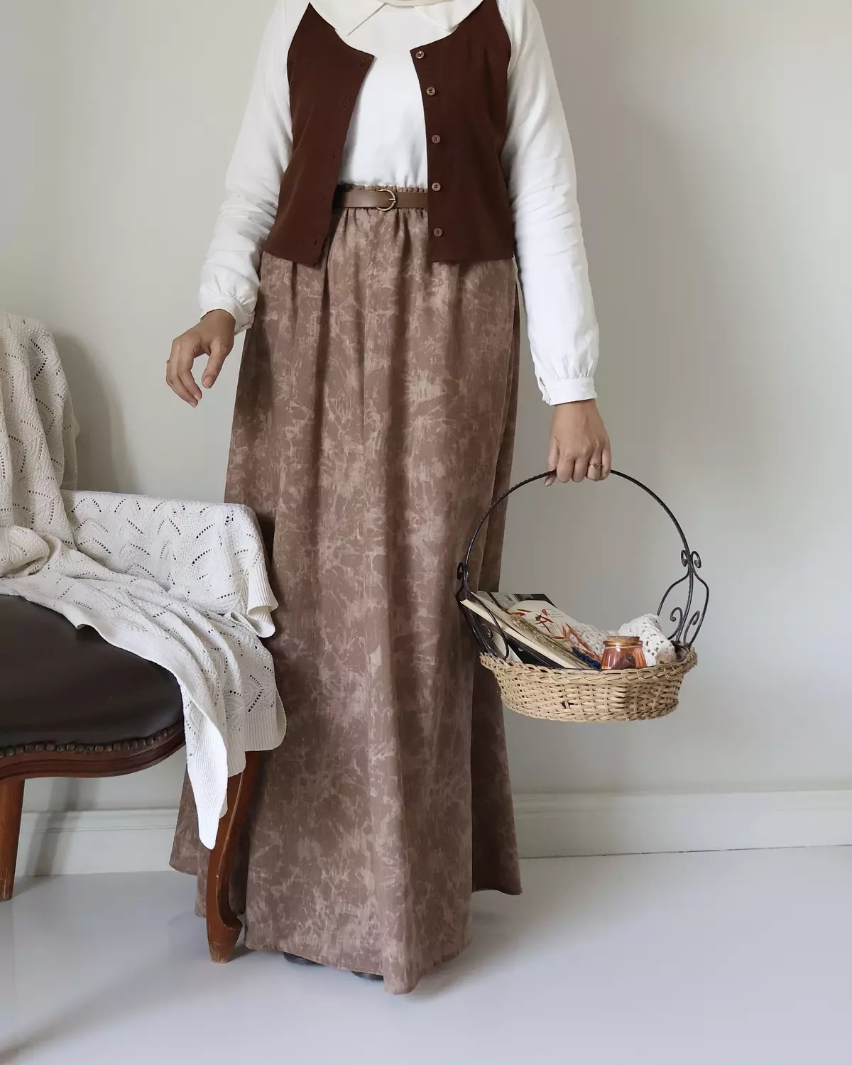 Beige Linen Skirt 5