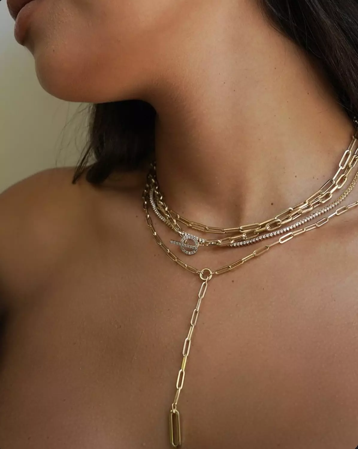 Paper clip lariat necklace  image