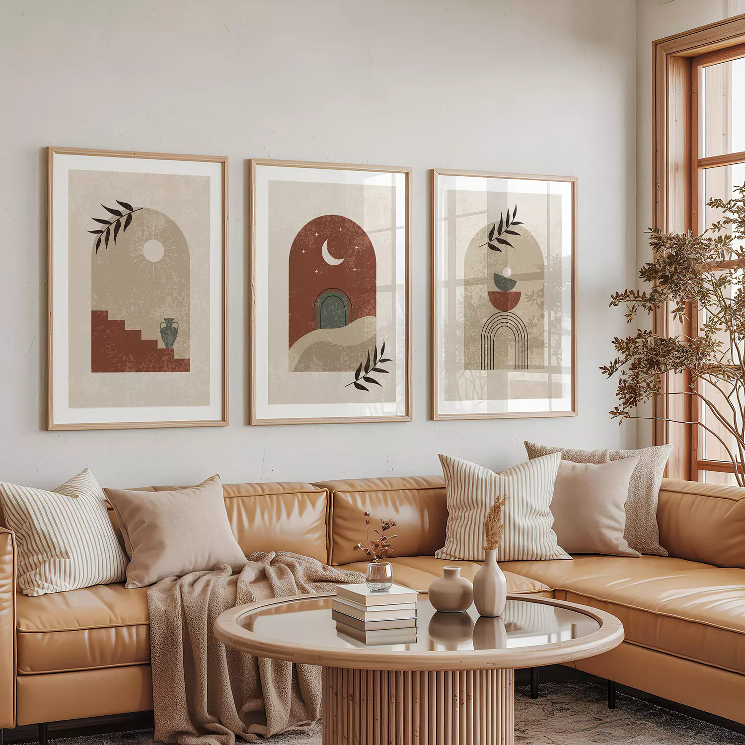  Set of 3 Wooden Frames Front Glass P.G960 image