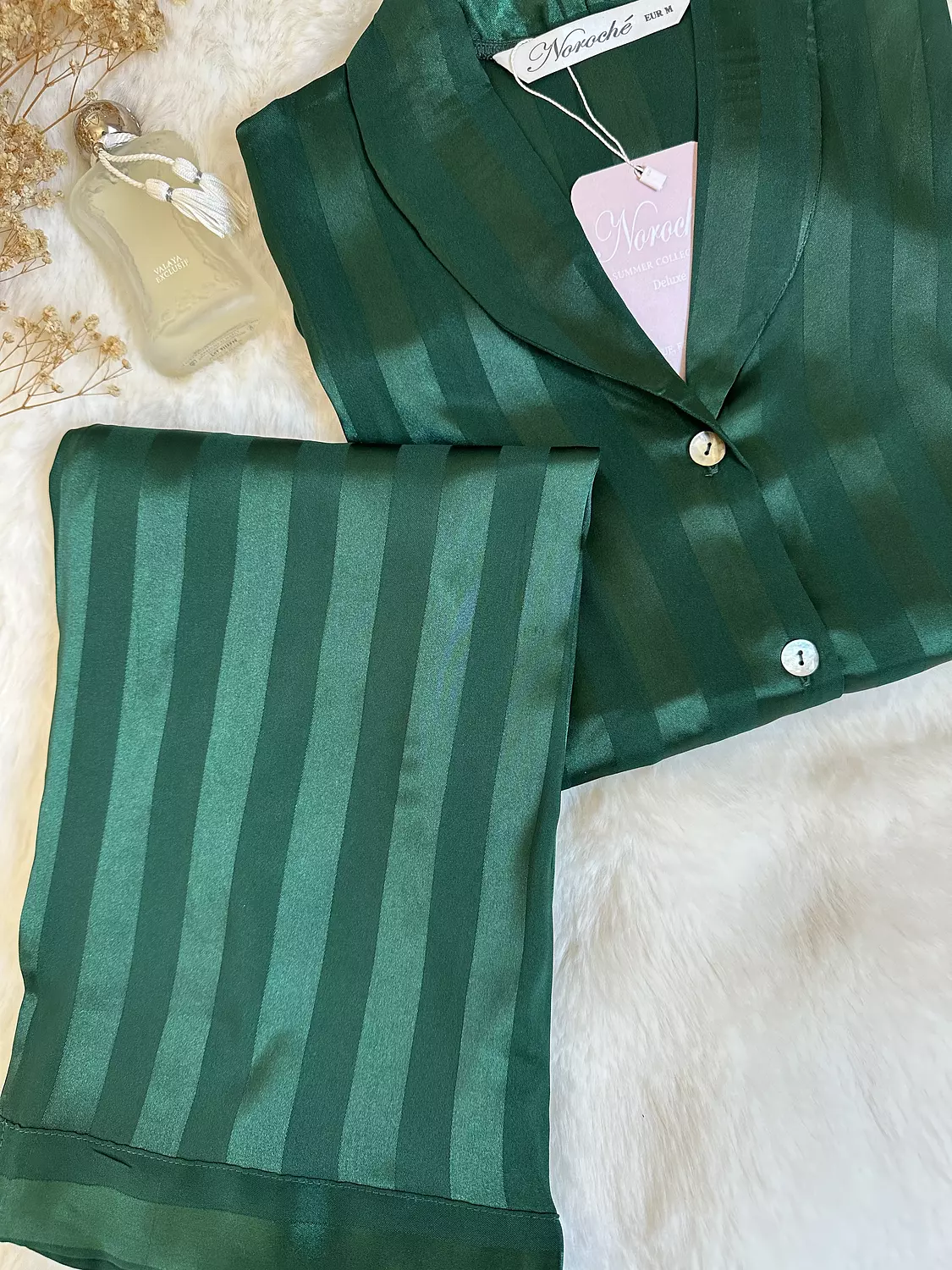 Emerald striped jacquard pjs 3