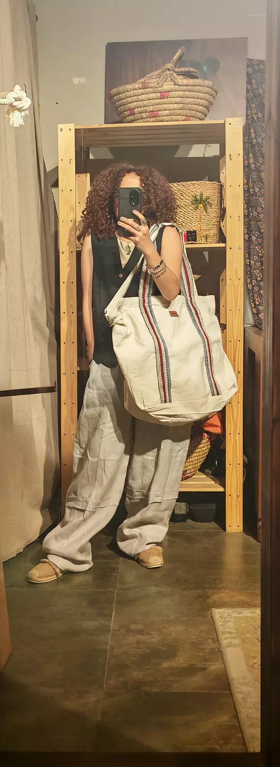 Extra large off white bag  image