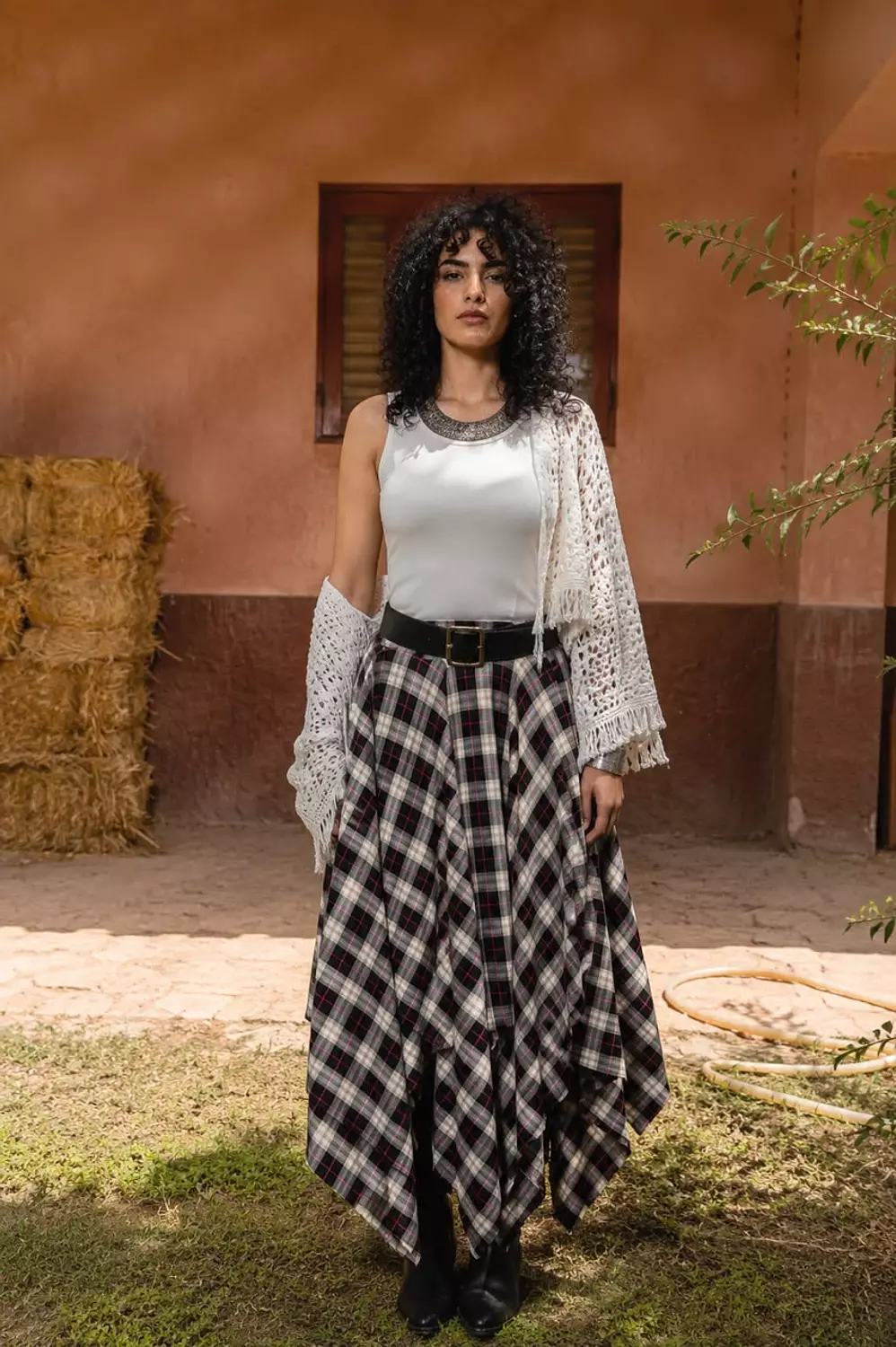 Karo boho skirt  image