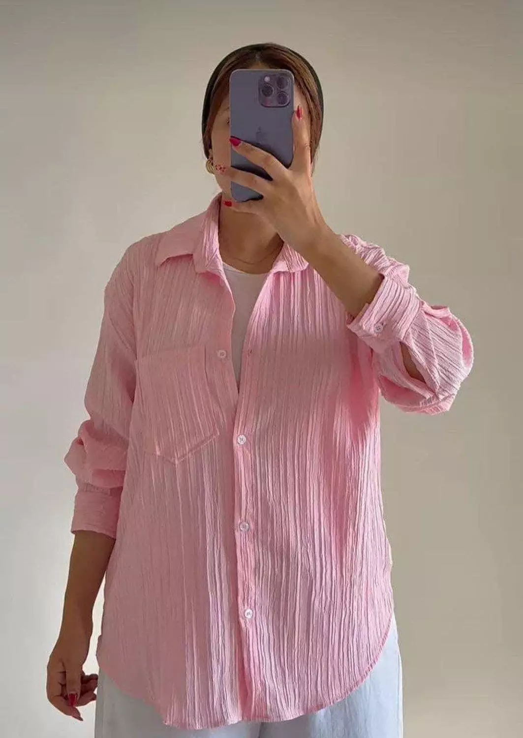 Women's Casual Long Sleeve Button-Down Shirt 12