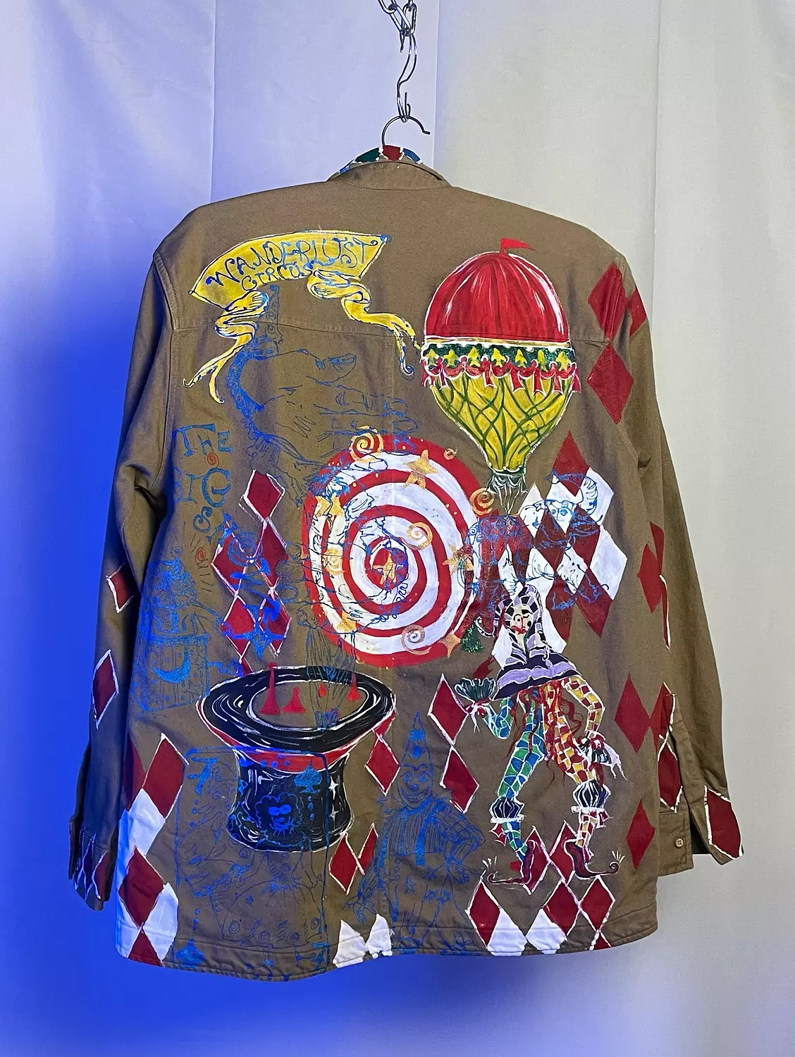 “The freak show-vintage circus “ hand-painted unisex jacket  1