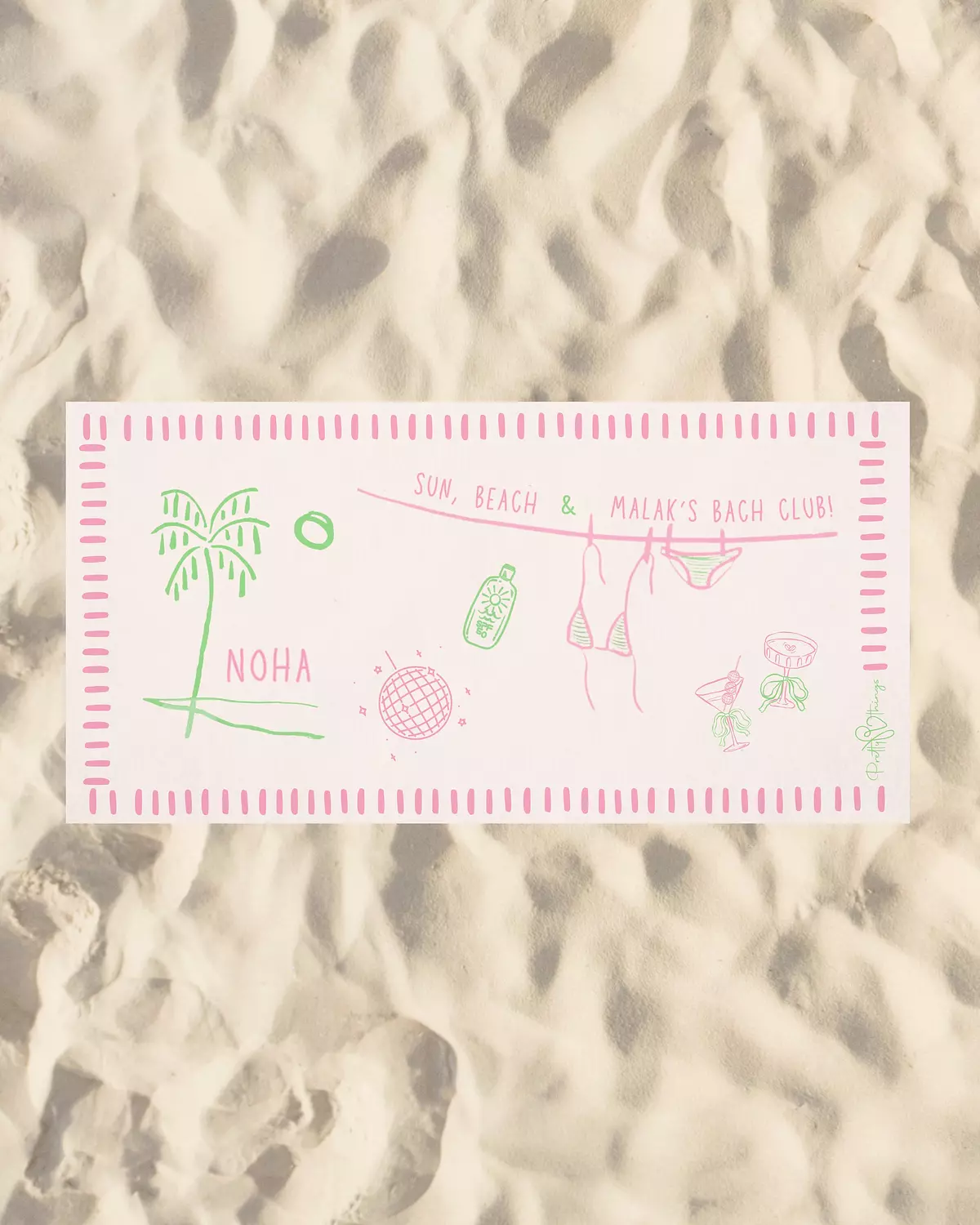 pretty customized bridesmaids beach towel 2