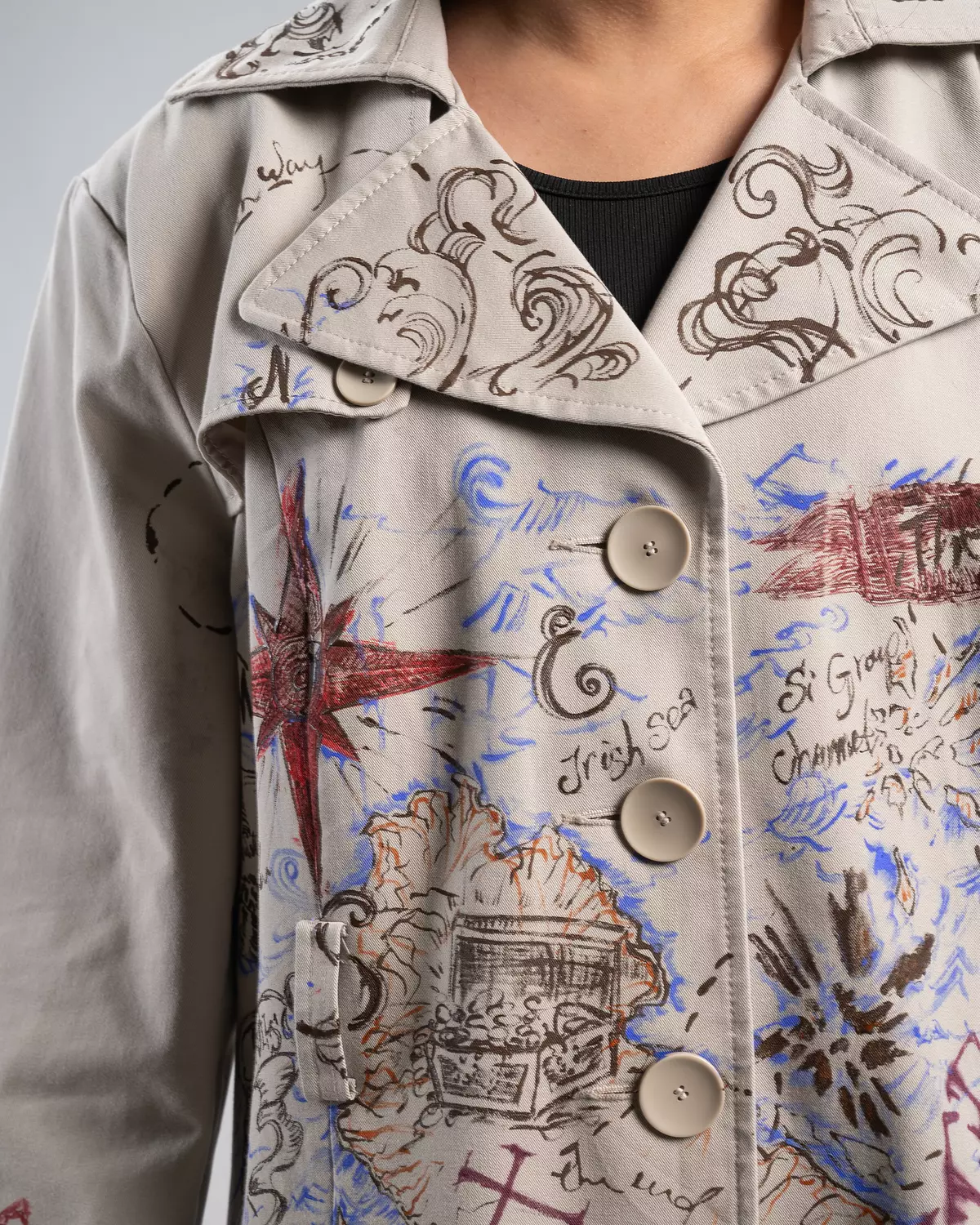 "Hidden depths “ 1of1 hand-painted coat  8