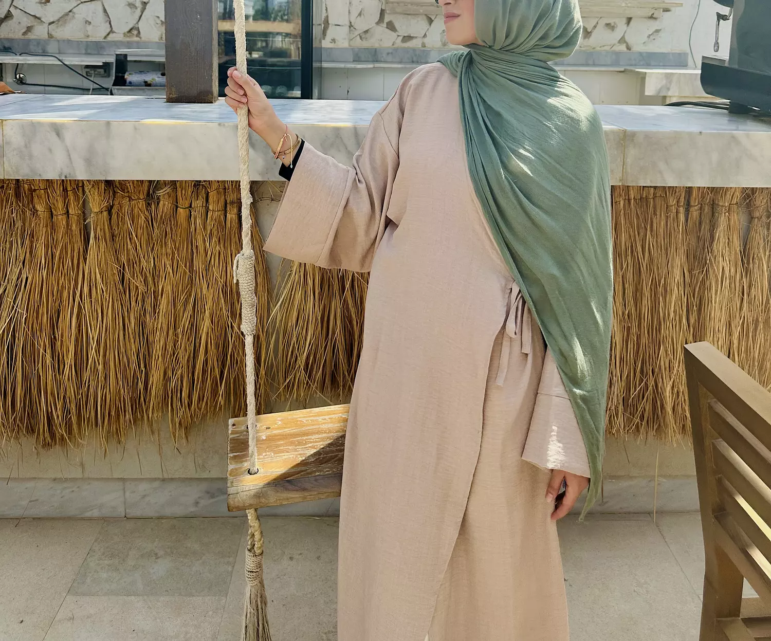 Nature Wrapped Dress -Beige  2