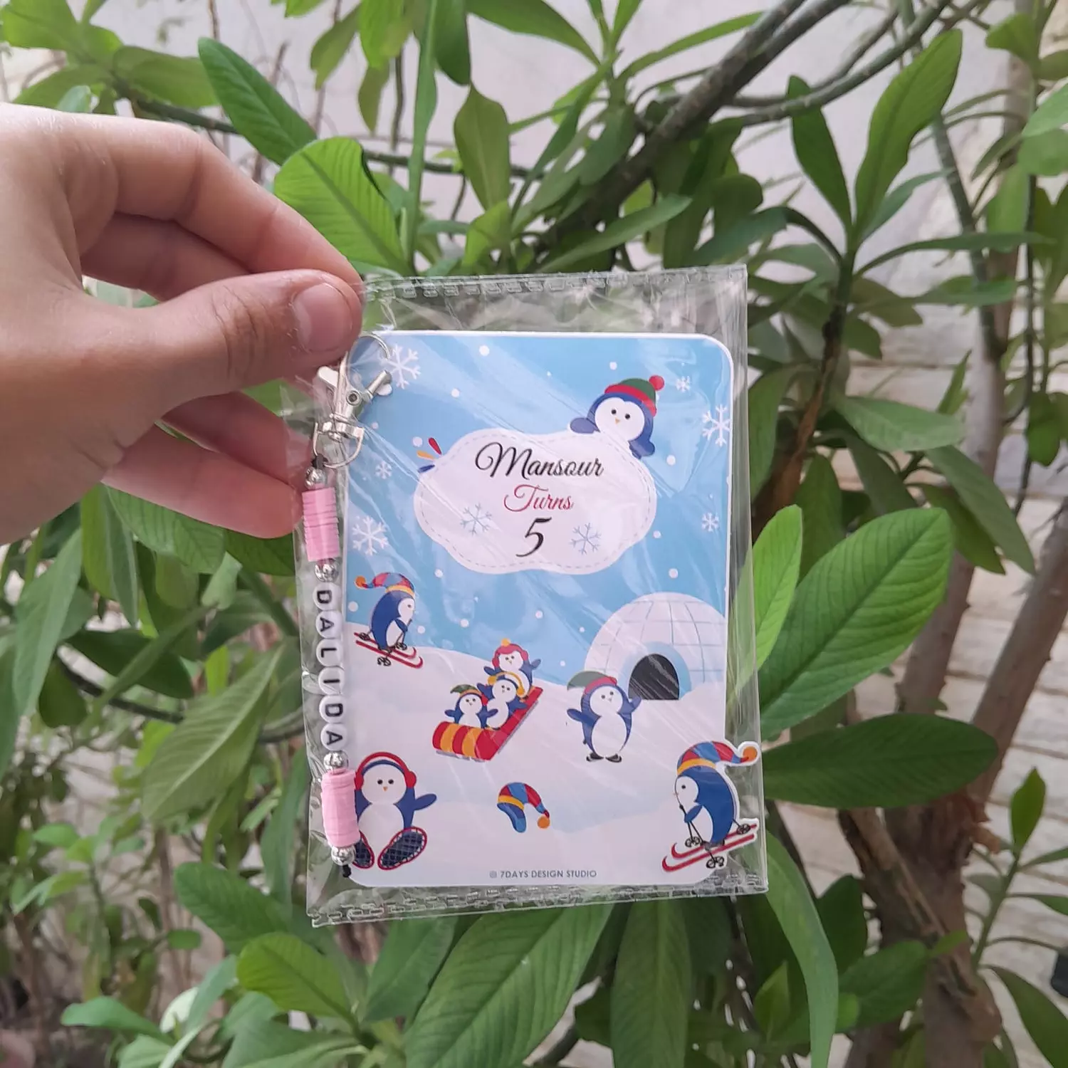 Cute Winter Penguins Chain Card image
