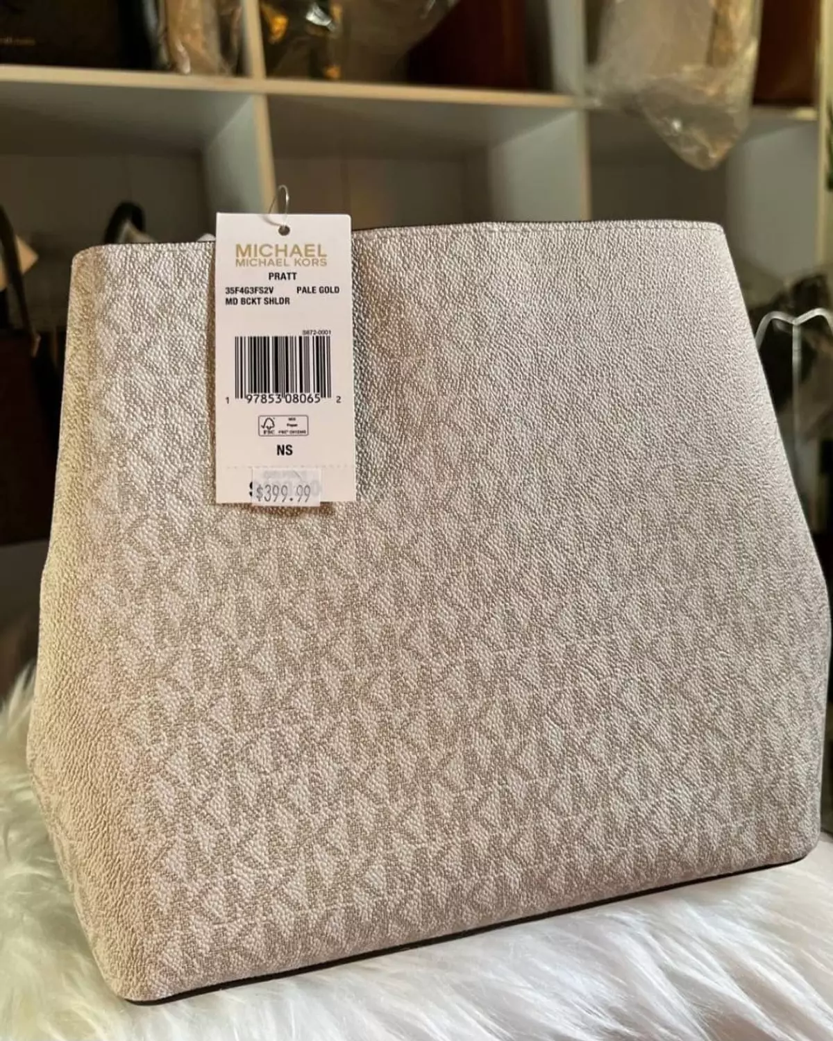 Michael Kors Jet Set Charm Shoulder Bag – Vanilla with Metallic Stripe 3