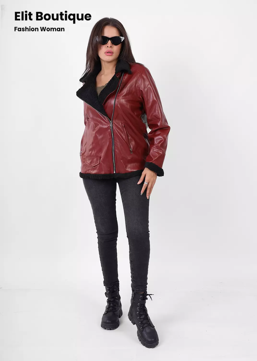 Fur leather jacket  hover image