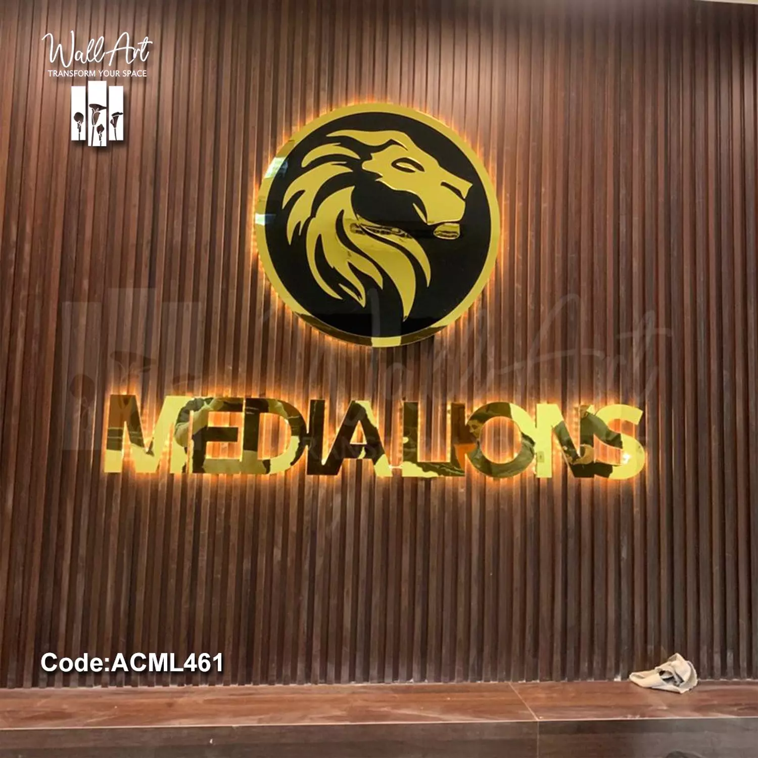 ACML461-Lighted Golden Acrylic Logo   6