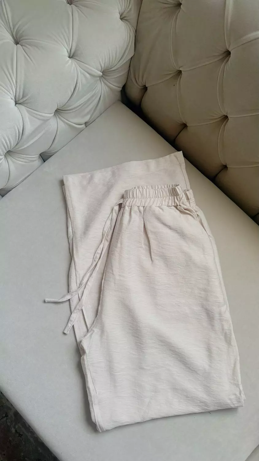 Linen beige pants hover image