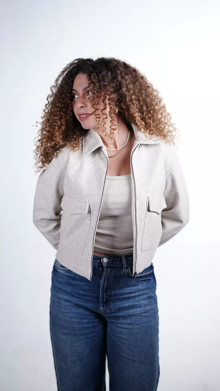 The Urban Wool Zip Jacket- Beige image