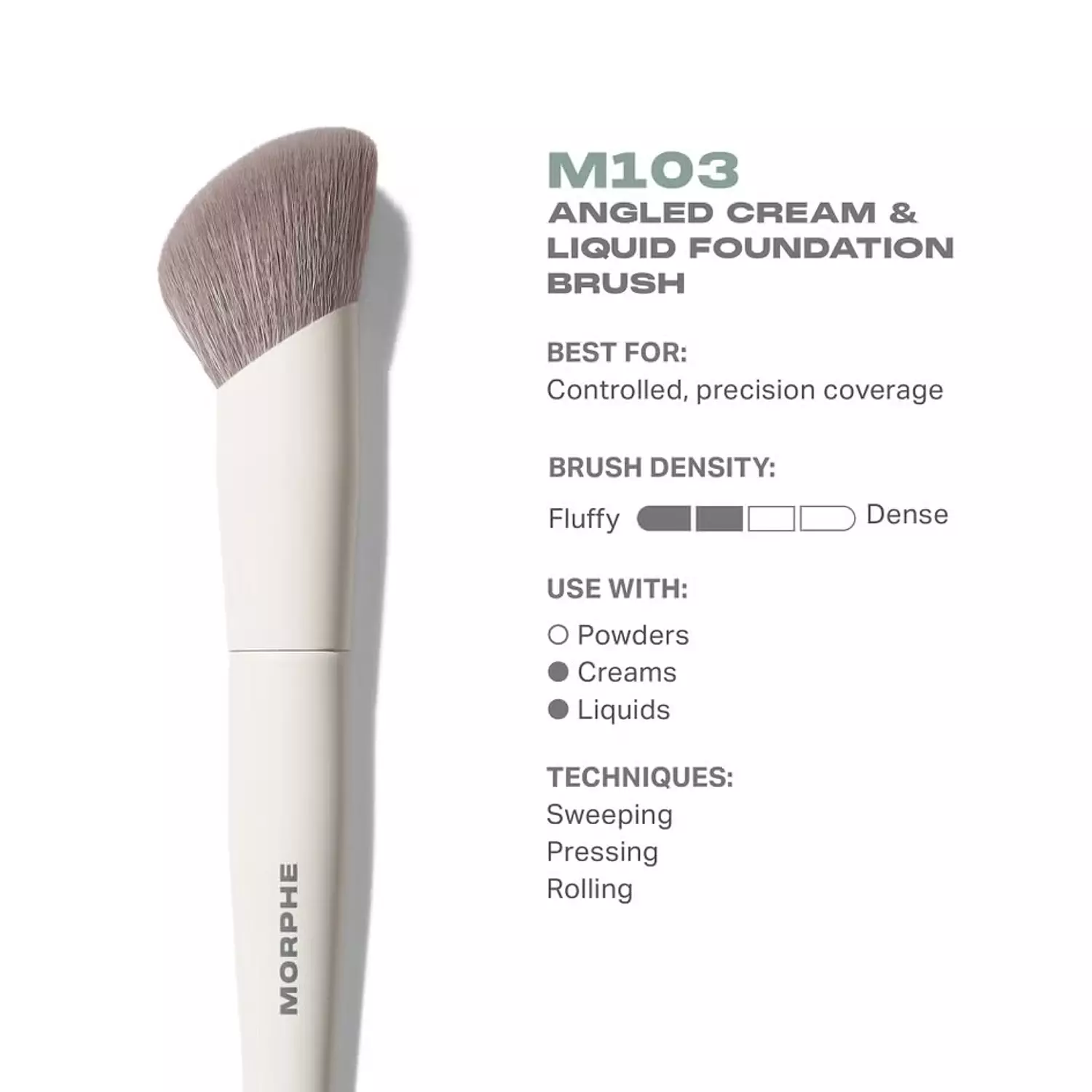 Morphe M103 Angled Cream & Liquid Foundation Brush 4